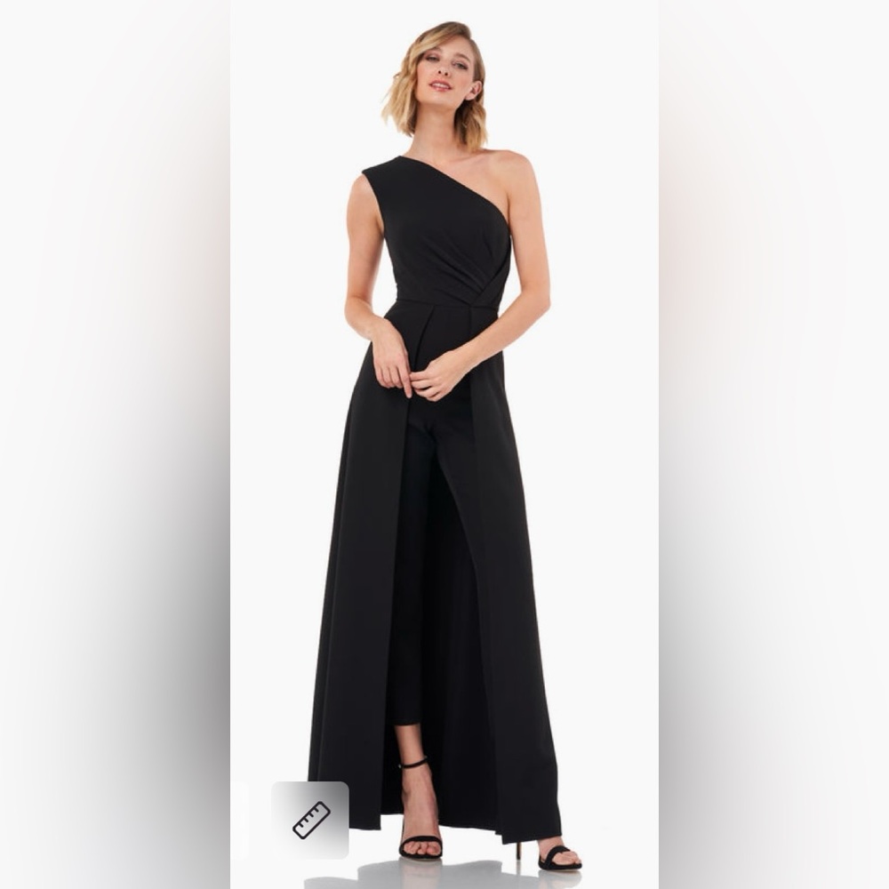 NWT Kay Unger Black One Shoulder Jumpsuit
